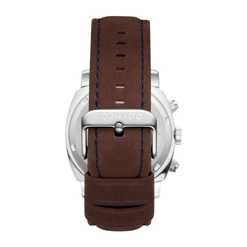 TORNADO Men's Psuede Leather strap Analog Watch T9102-SLDI - 43 mm - Image 3